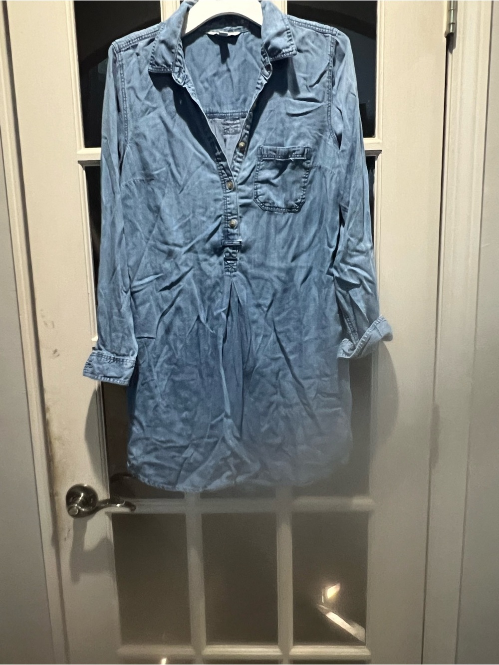 American Eagle Light Blue Denim Shirt Dress